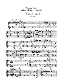 Partition clarinette 1/2 (A, B♭), Miroirs, Ravel, Maurice