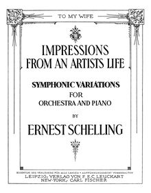 Partition complète, Impressions from an Artist s Life, Symphonic Variations for Orchestra and Piano