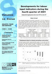 Developments for labour input indicators during the fourth quarter of 2001