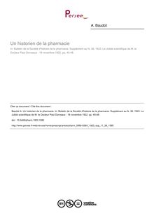 Un historien de la pharmacie - article ; n°38 ; vol.11, pg 45-48