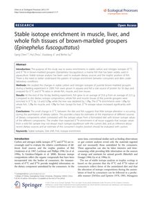 Stable isotope enrichment in muscle, liver, and whole fish tissues of brown-marbled groupers (Epinephelus fuscoguttatus)