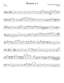Partition viole de basse, Fantasia pour 4 violes de gambe, Coperario, John par John Coperario