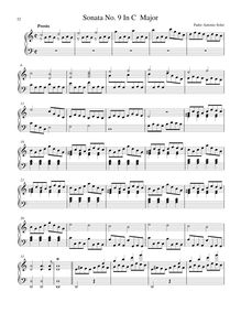 Partition Sonata en C major, R.9, clavier sonates R.1–10, Soler, Antonio