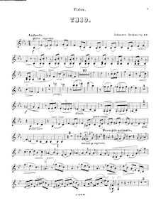 Partition de violon, cor Trio, Waldhorn Trio, E♭ major par Johannes Brahms