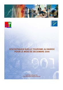 STATISTIQUES SUR LE TOURISME AU MAROC POUR LE MOIS DE DECEMBRE 2006