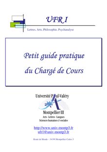 Guide chargés de cours 2009 2010