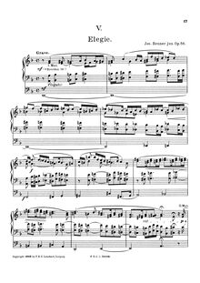 Partition No., Elegie,  pour orgue, Op.56, Suite für Orgel, Op.56