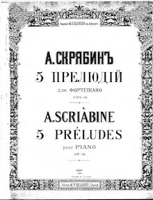 Partition complète, Préludes Op.16, Scriabin, Aleksandr