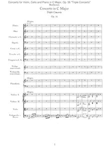 Partition , Allegro, Concerto pour violon, violoncelle et Piano par Ludwig van Beethoven