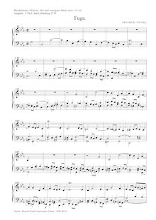 Partition complète, original version, Fugue pour orgue en C minor