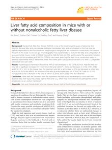 Liver fatty acid composition in mice with or without nonalcoholic fatty liver disease