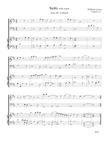 Partition complète,  No.8 pour 2 violes de gambe et orgue, Lawes, William par William Lawes