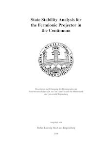 State stability analysis for the fermionic projector in the continuum [Elektronische Ressource] / vorgelegt von Stefan Ludwig Hoch