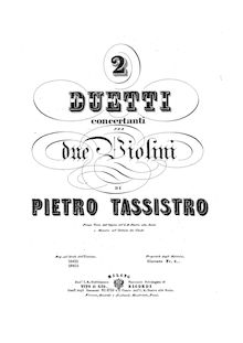 Partition parties complètes, 2 Concertant duos pour 2 violons, Tassistro, Pietro