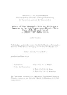 Effects of high magnetic fields and hydrostatic pressure on the low-temperature density-wave state of the organic metal {α-(BEDT-TTF)_1tn2KHg(SCN)_1tn4 [alpha-(BEDT-TTF)2KHg(SCN)4] [Elektronische Ressource] / Dieter Andres