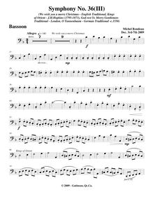 Partition basson, Symphony No.36  Christmas Symphony , F major, Rondeau, Michel