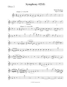 Partition hautbois 2, Symphony No.23, F major, Rondeau, Michel par Michel Rondeau
