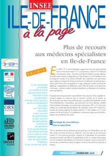 Plus de recours aux médecins spécialistes en Ile-de-France