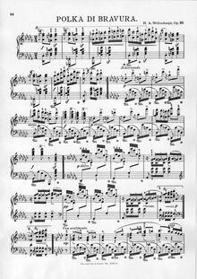 Partition complète, Polka di Bravura, Op.10, Wollenhaupt, Hermann Adolf