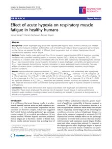 Effect of acute hypoxia on respiratory muscle fatigue in healthy humans