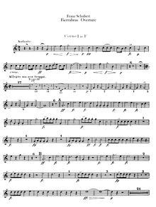 Partition cor 1, 2 (en F), 3, 4 (en E♭), Fierrabras D.796, Schubert, Franz