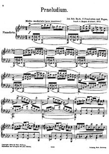 Partition complète, Prelude et Fugue en F minor, BWV 534, F minor par Johann Sebastian Bach