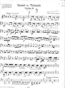 Partition violon II, violoncelle Concerto, Koncert pro violoncello a orchestr