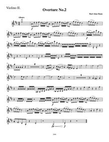 Partition violon II , partie, Overture No.2, D Major, Dunn, Bart