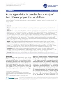 Acute appendicitis in preschoolers: a study of two different populations of children