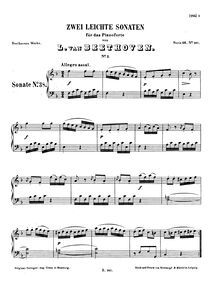 Partition No.2 en F major, 2 sonatines pour Piano, Anh. 5, G major Br>F major par Ludwig van Beethoven