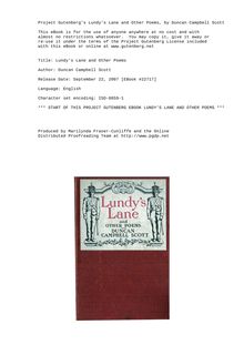 Lundy s Lane and Other Poems