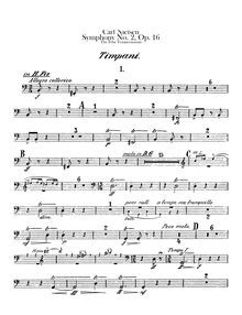 Partition timbales, Symphony No. 2, Op.16 De Fire Temperamenter