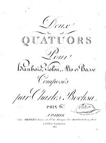 Partition parties complètes (both quatuors), Deux quatuors pour hautbois, violon, alto et basse
