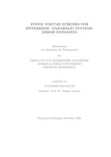 Finite volume schemes for hyperbolic-parabolic systems [Elektronische Ressource] : error estimates / vorgelegt von Vladimir Jovanović