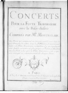 Partition complète, 6 flûte Concertos, Concerts pour la flûte traversière avec la basse chiffrée
