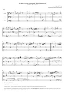 Partition complète, Goldberg-Variationen, Goldberg Variations par Johann Sebastian Bach