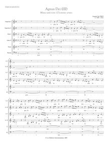 Partition Agnus Dei (III), Missa sexti toni «L’homme armé», Josquin Desprez