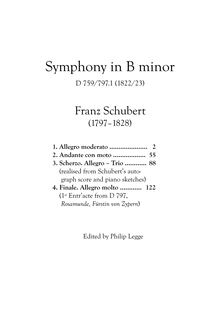 Partition III: Scherzo – Trio et IV: Finale, Symphony No.8, Unvollendete (Unfinished)
