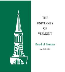 THE UNIVERSITY OF VERMONT Board of Trustees