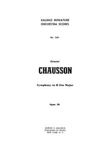 Partition complète, Symphony en B-flat major, Chausson, Ernest par Ernest Chausson