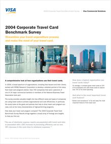 2004 Corporate Travel Card Benchmark Survey