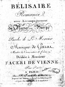 Partition complète, Romance, Garat, Dominique-Pierre-Jean