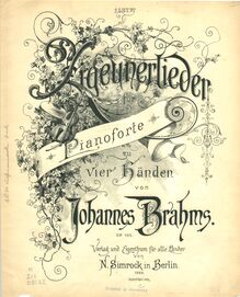 Partition couverture couleur, Zigeunerlieder, Gypsy Songs, Brahms, Johannes par Johannes Brahms
