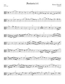 Partition ténor viole de gambe 1, alto clef, Fantazias et en Nomines par Henry Purcell