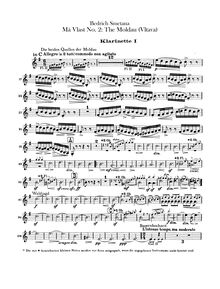 Partition clarinette 1, 2 (C, A, B♭), Vltava, Die Moldau, E minor