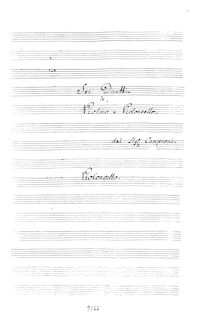 Partition de violoncelle (monochrome), 6 Duos pour violon et violoncelle