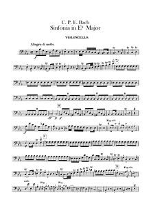 Partition violoncelles, Symphony, Wq.183/2 (H.664), E-flat major