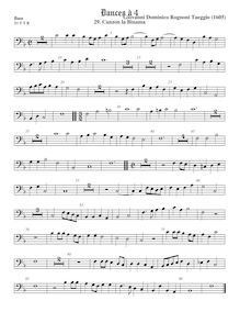 Partition viole de basse, Canzon la Binama, Taeggio, Giovanni Domenico Rognoni