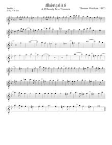 Partition viole de gambe aigue 3, octave aigu clef, First set of madrigaux par Thomas Weelkes
