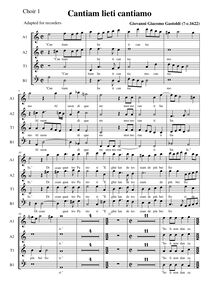 Partition chœur 1 (soprano, alto en alto notation, AATB), Cantiam liet cantiamo